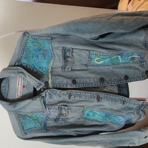 Cropped embellished jean jacket